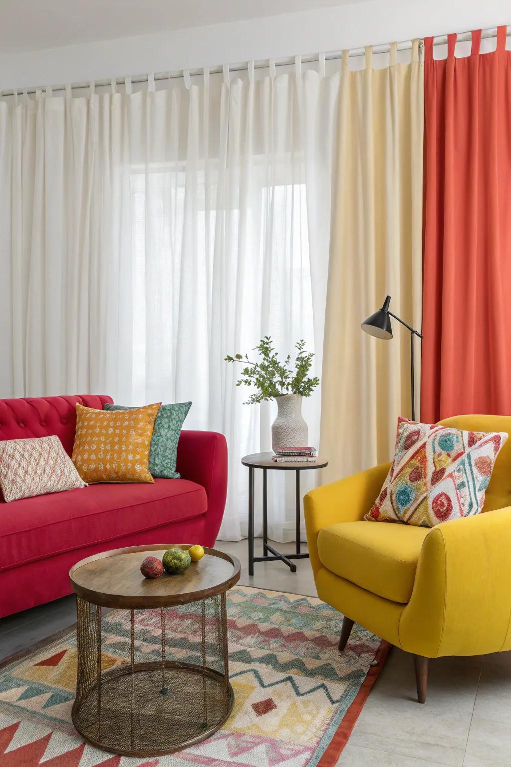 Solid window coverings provide a subtle backdrop that enhances other decor elements.