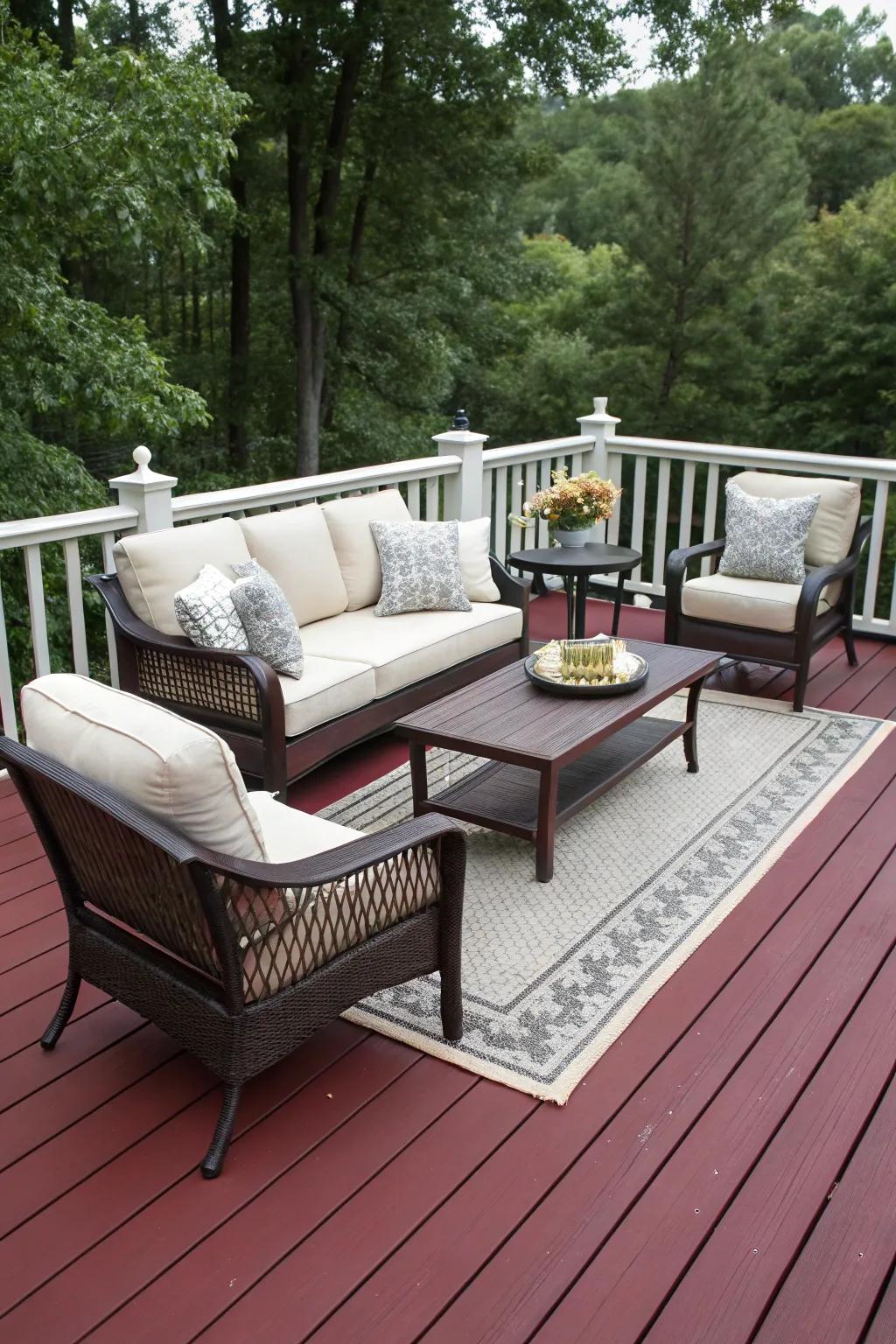 Wine decks provide a bold and sophisticated touch.