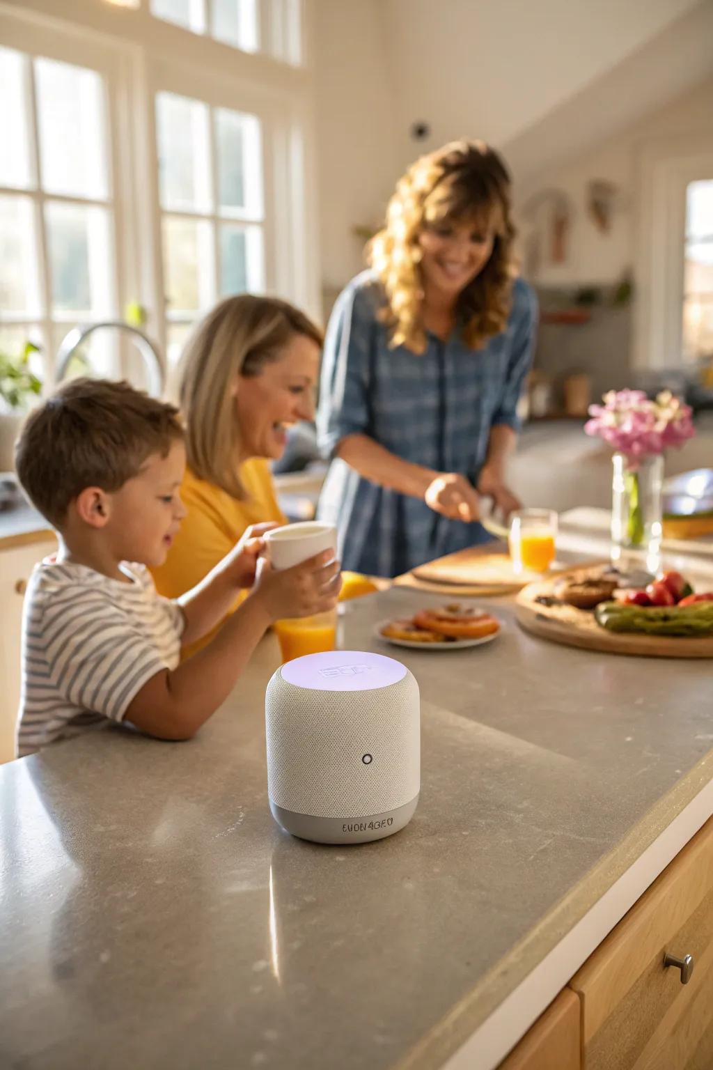 An intelligent assistant provides hands-free help during morning preparations.