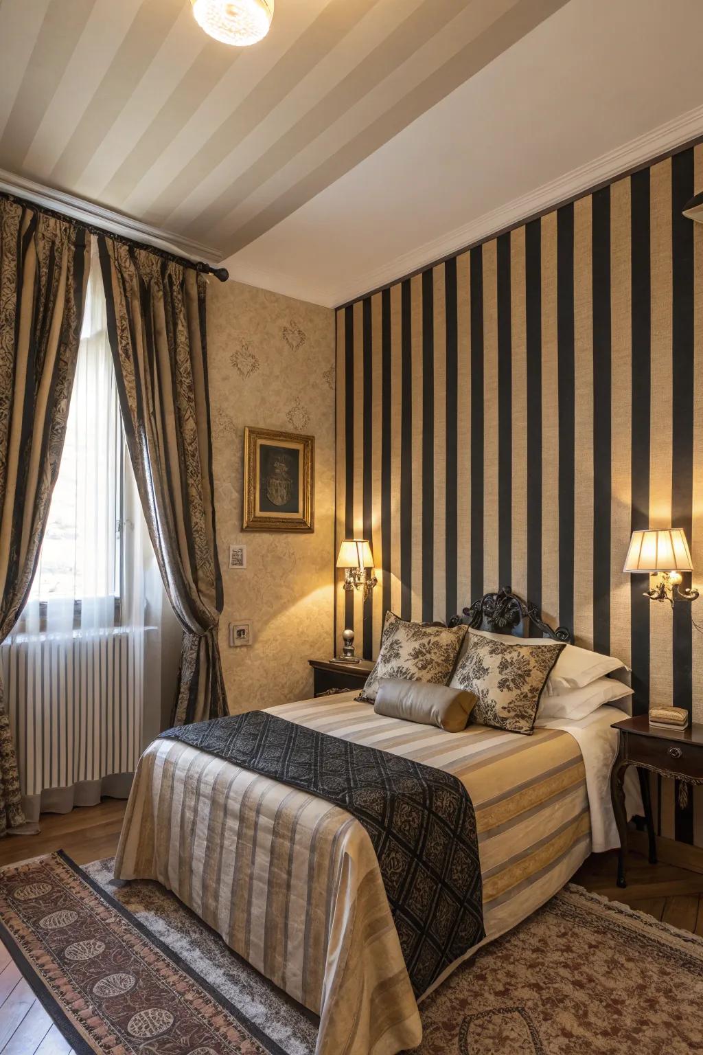 Stripes produce a dynamic yet elegant style.