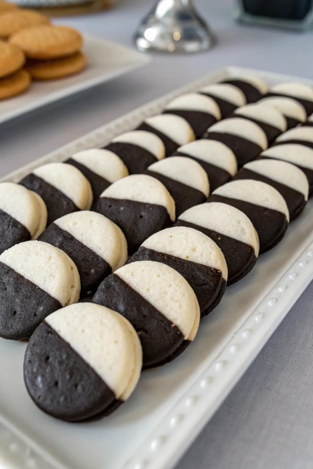 Delicious Dual Tone cookies ready to enjoy.