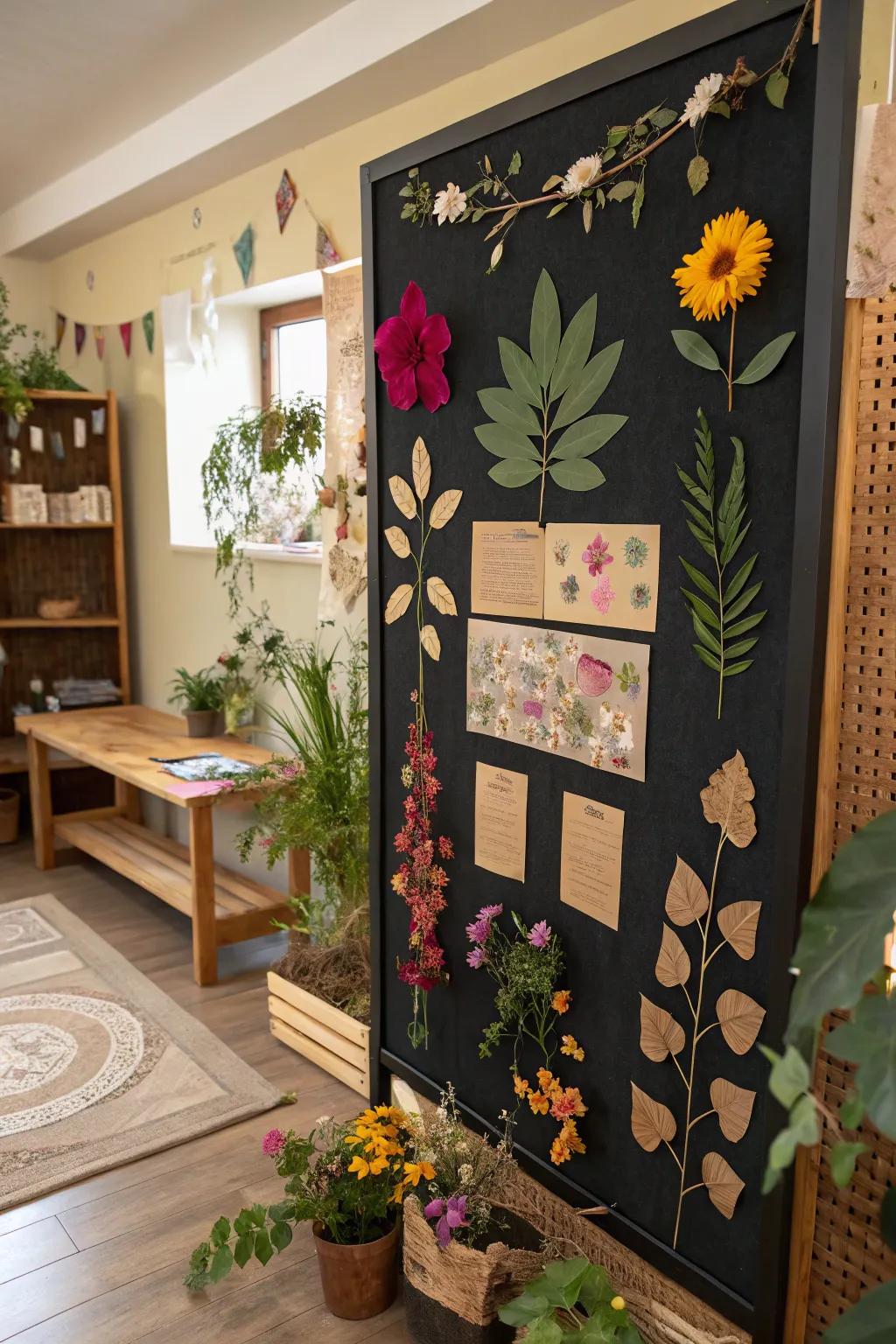 Bring the outdoors in with a notice board that celebrates nature.