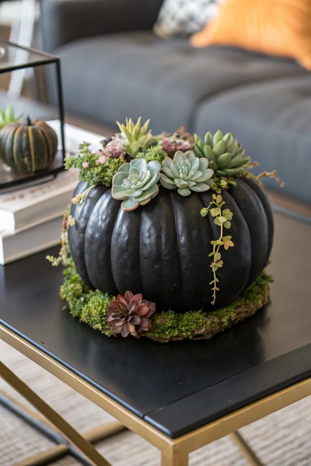 A jet gourd featuring simulated botanical highlights, amalgamating nature with festive aesthetic.