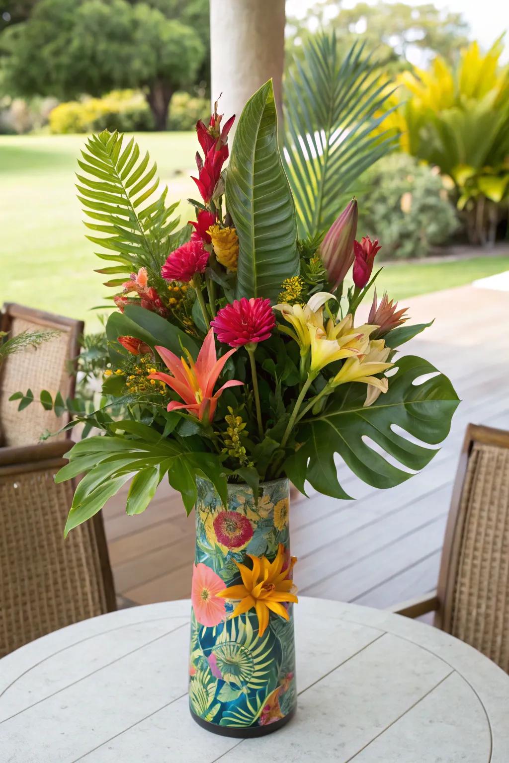 Exotic bouquet for an adventurous escape.