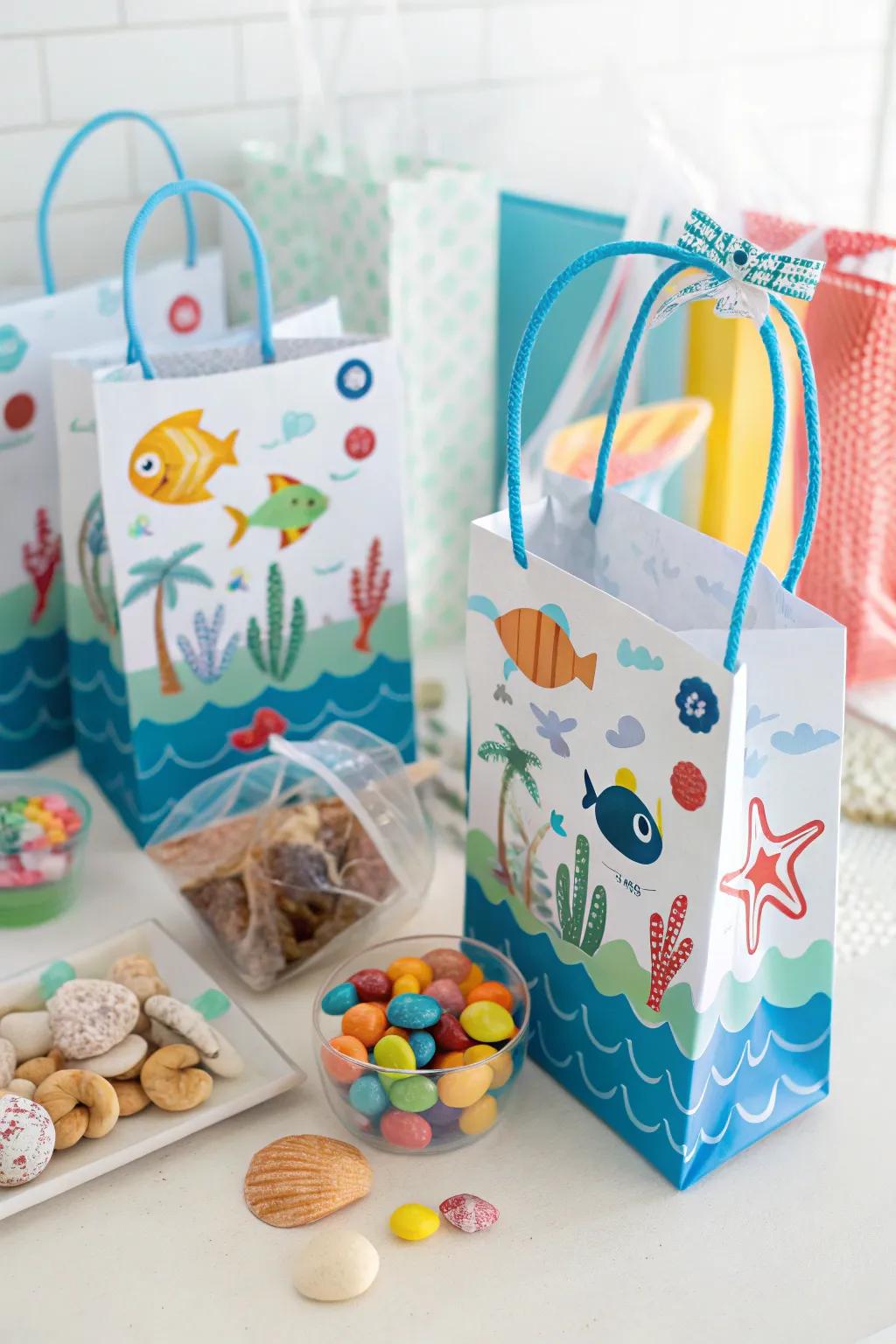 Gift bags that provide a fragment of the ocean to carry home.
