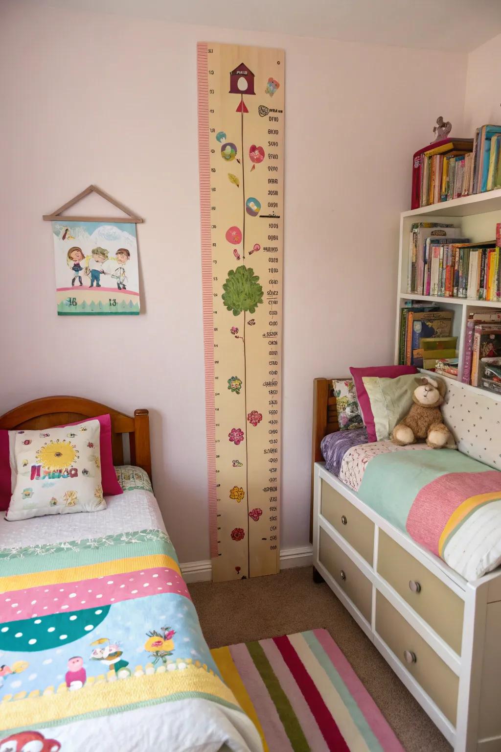 A height chart adds a personal and significant element.