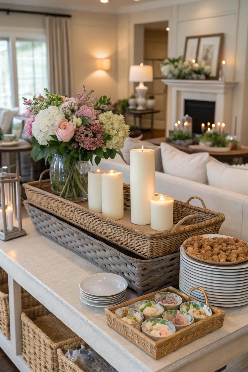 Organized elegance keeps things tidy.