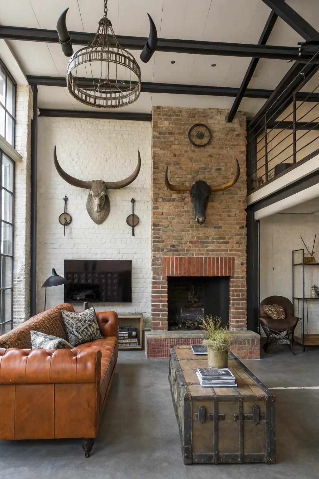 Merge horns with metal for industrial charm.