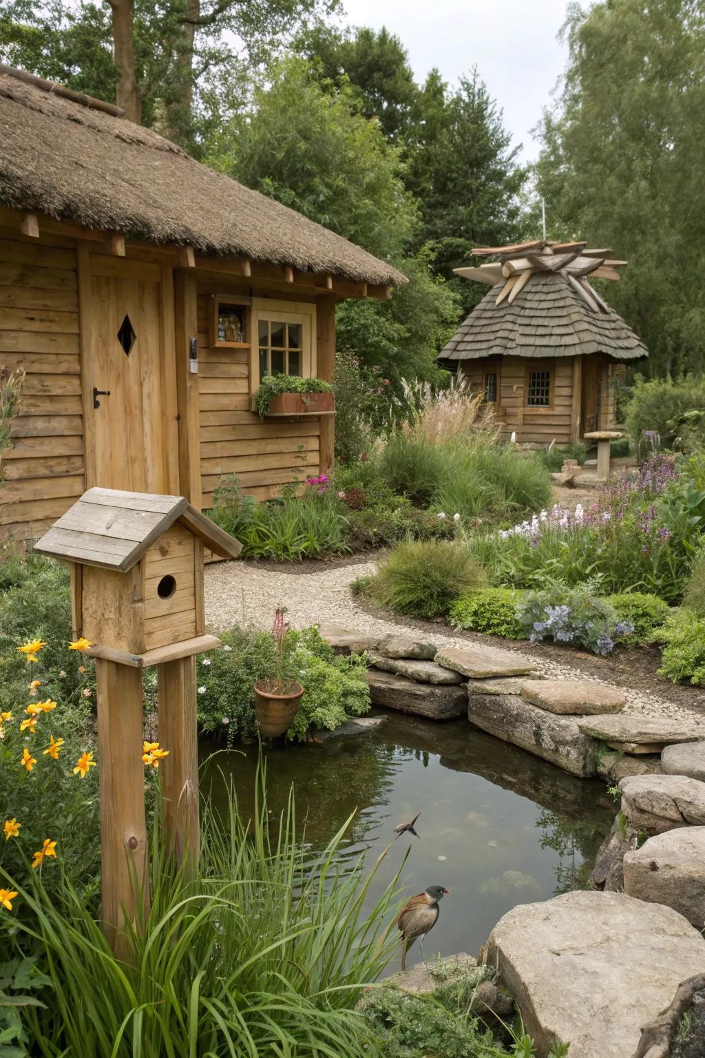 A wildlife-inviting space beckons birds and helpful insects.