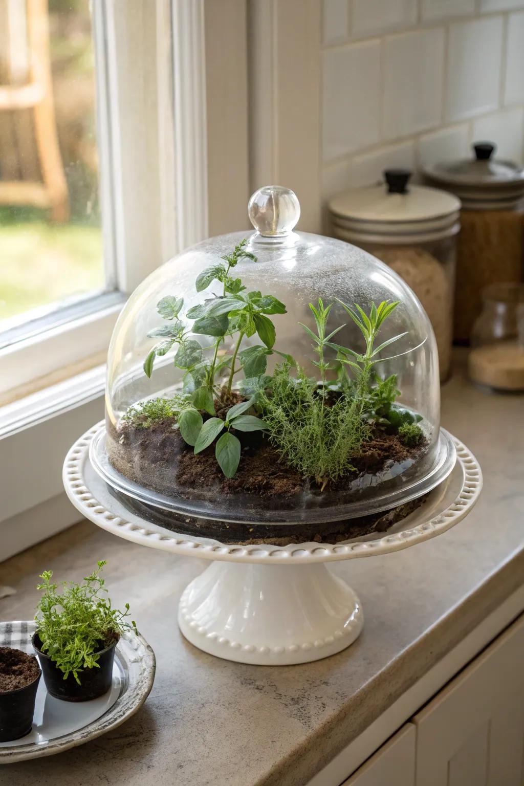 Cultivate your own indoor collection using a mini greenhouse dome.