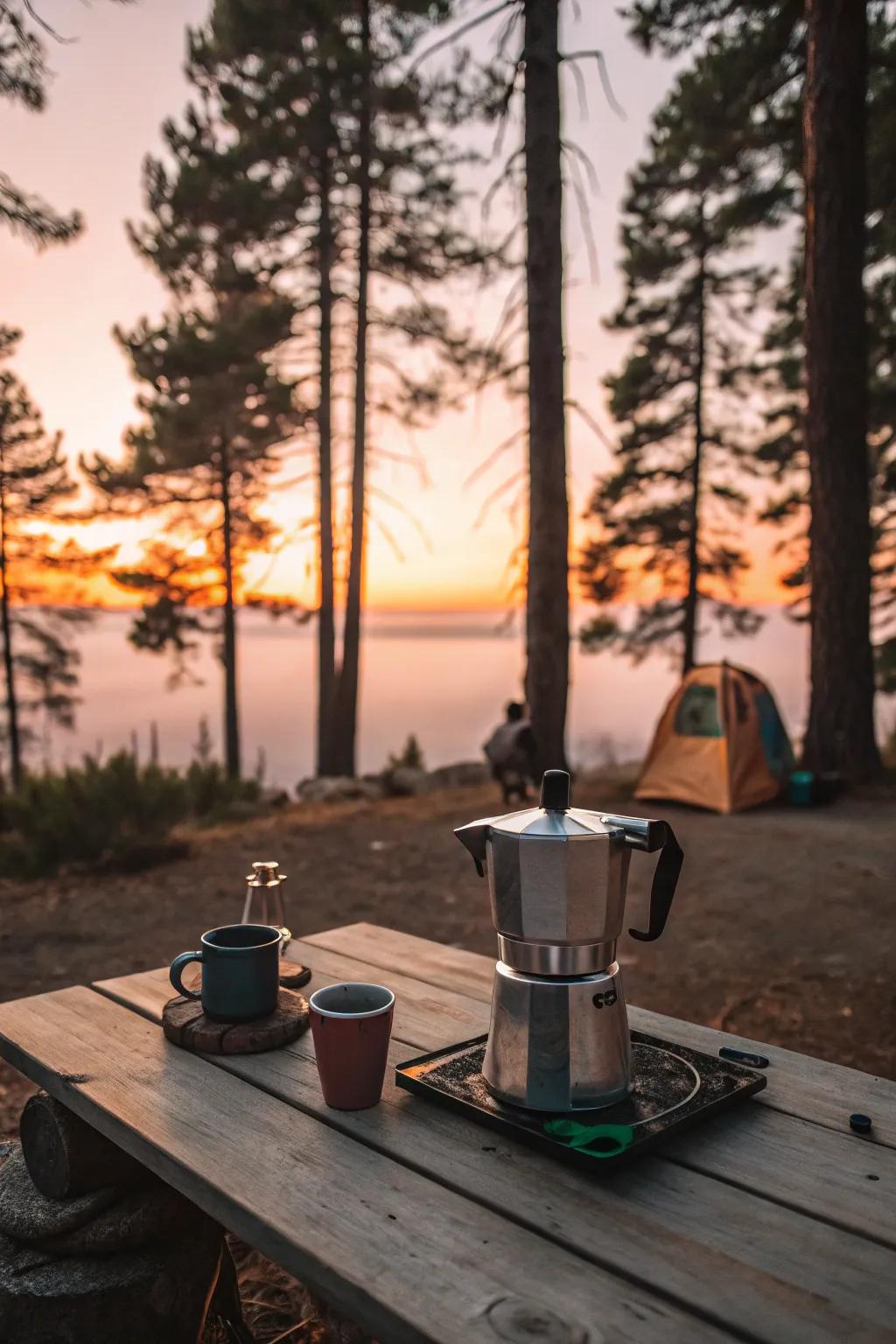 Brew a perfect cup of coffee in nature.