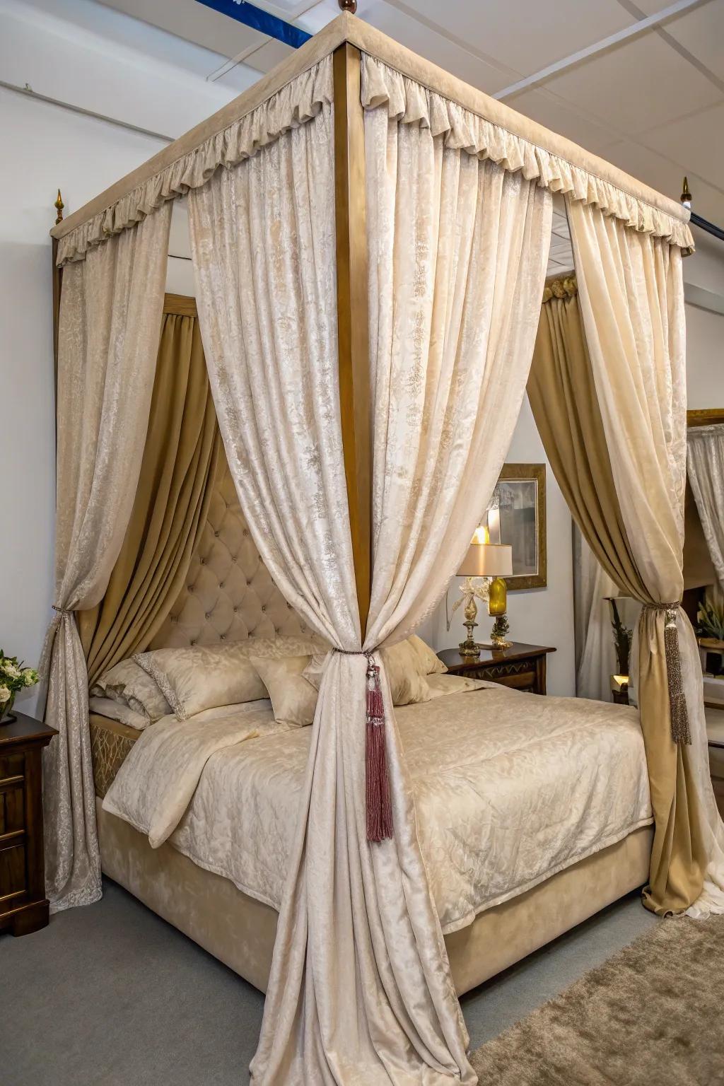 Graded layers form a cozy atmosphere.