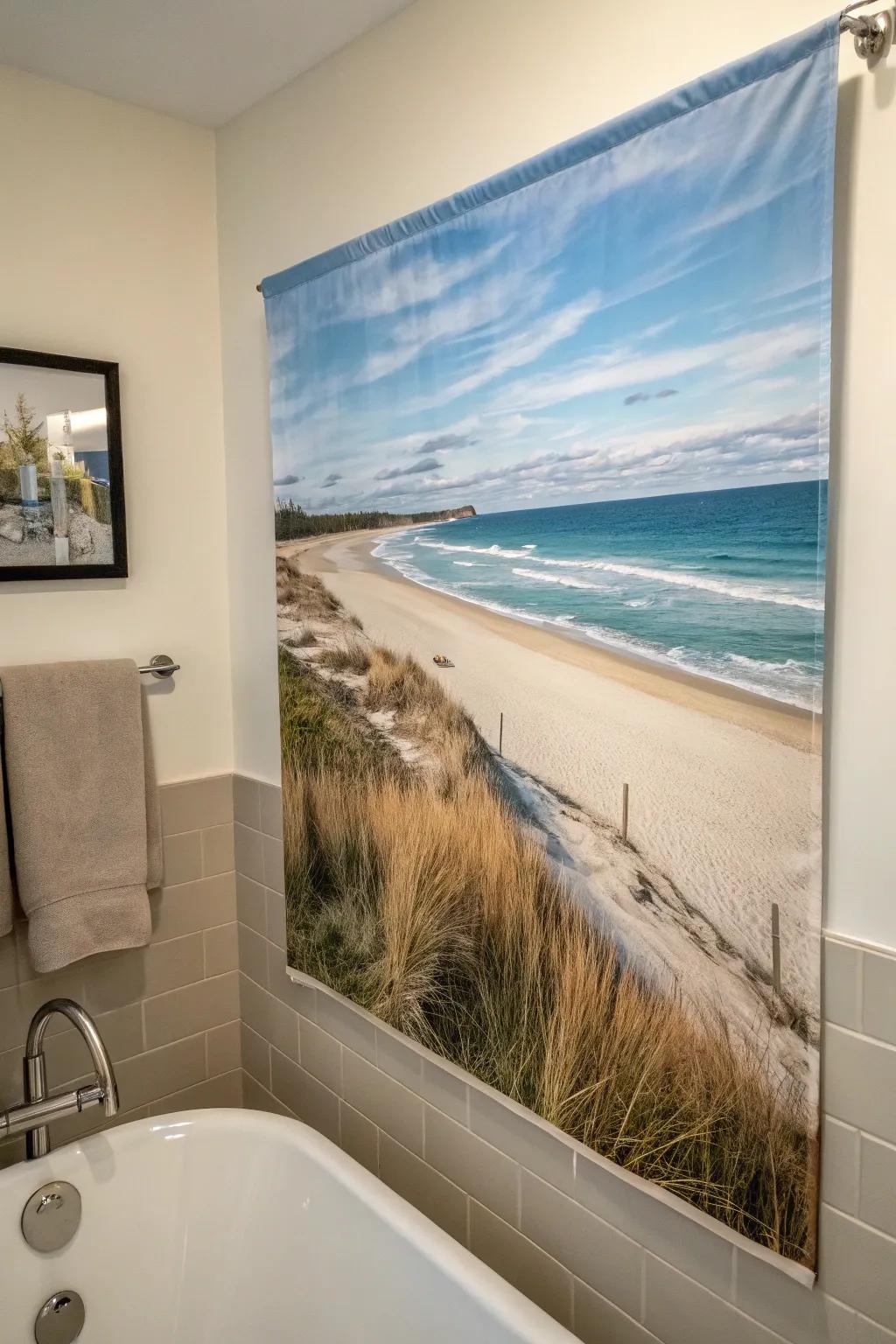 Coastal canvas in a tranquil bathing space