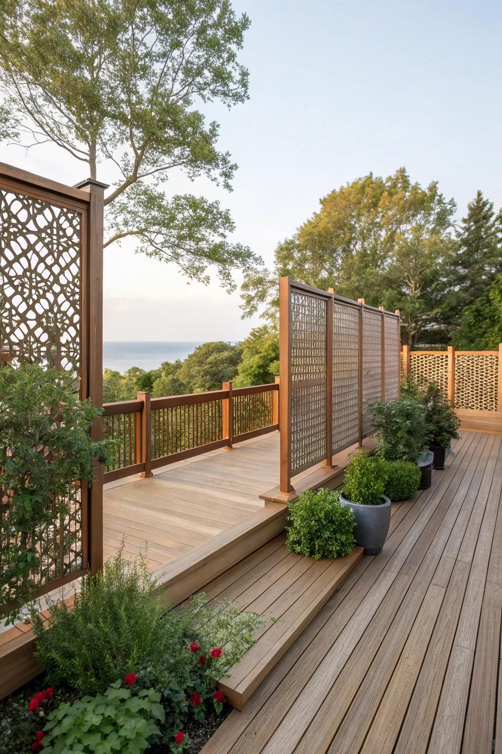 Add ornamental texture with patterned screens.