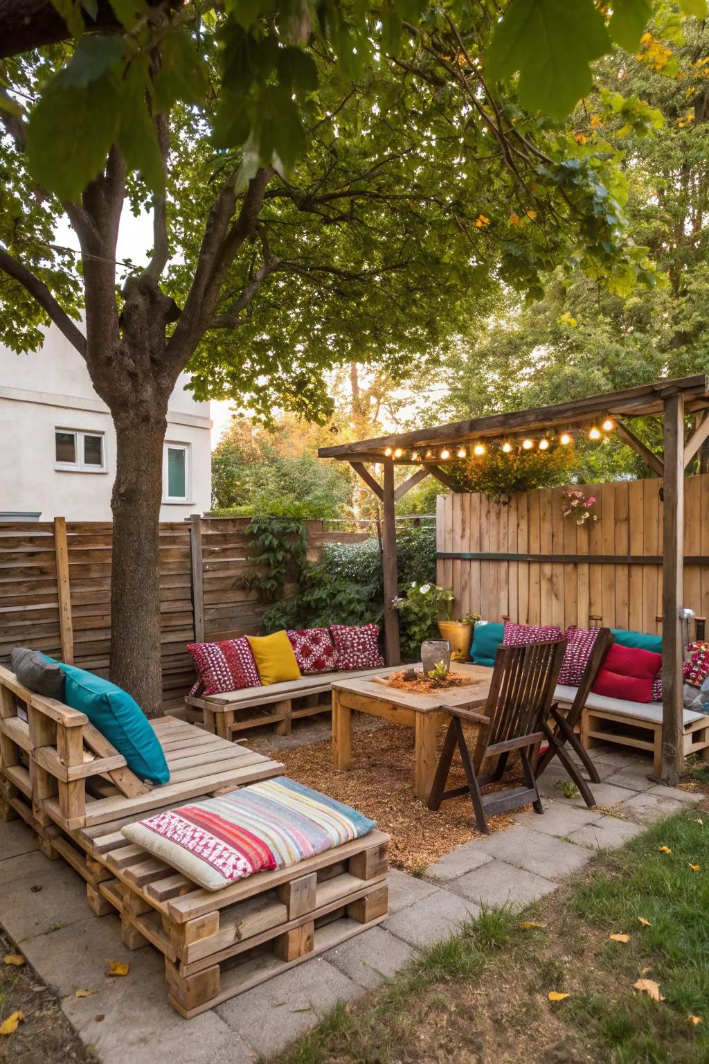 DIY pallet furniture adds a personal and sustainable touch.