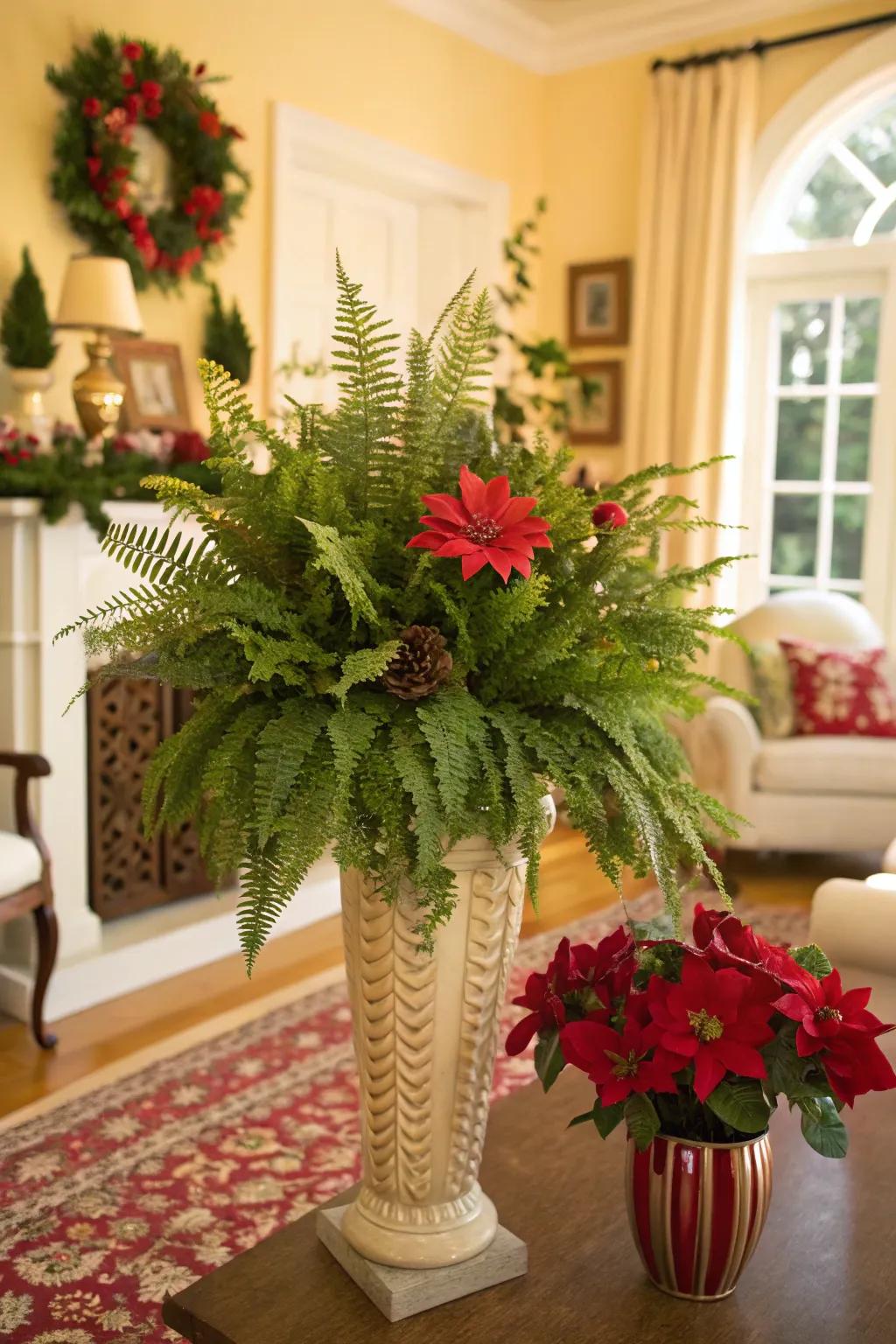 'Fronds' bring unique texture to traditional holiday arrangements.