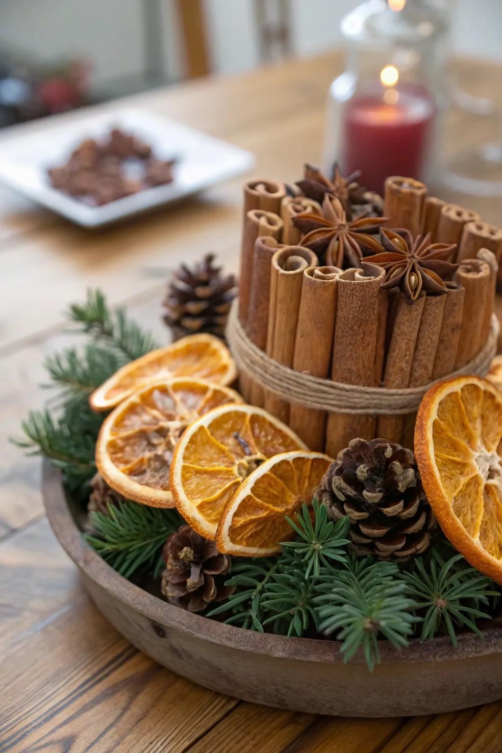 Scented aspects infuse a delightful aroma into the decor.