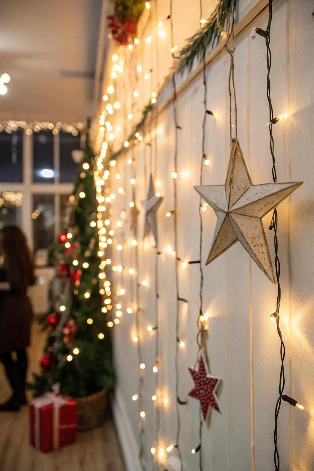 A dazzling starry night effect introduces the night sky indoors.