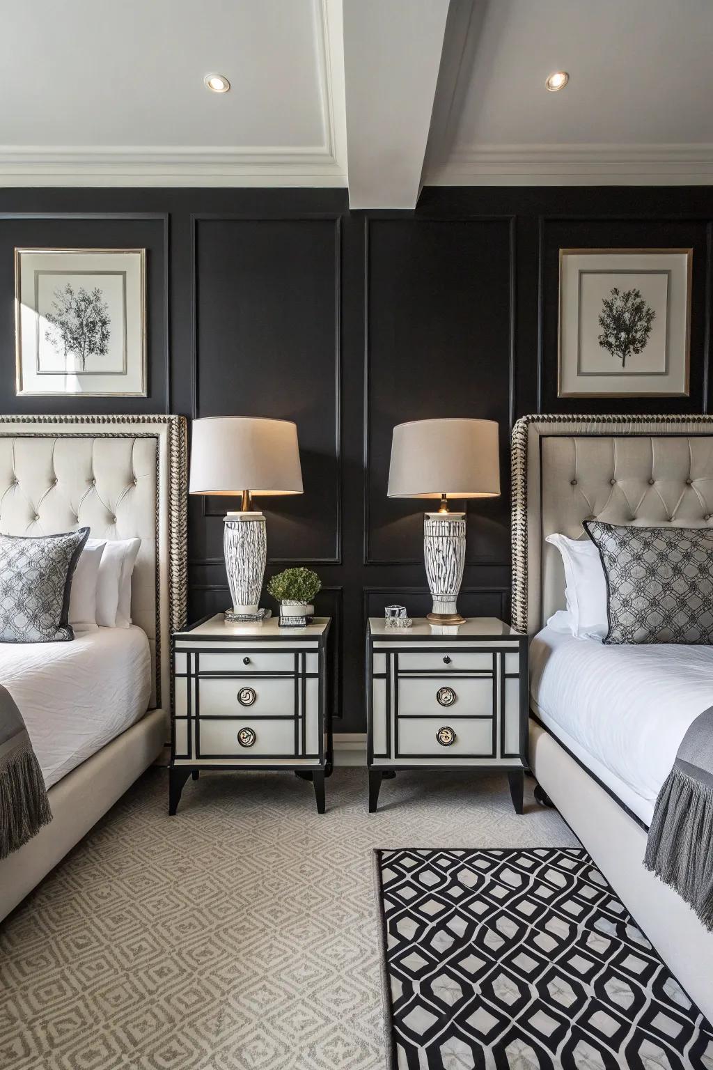 Balanced design brings harmony to this sophisticated bedroom.