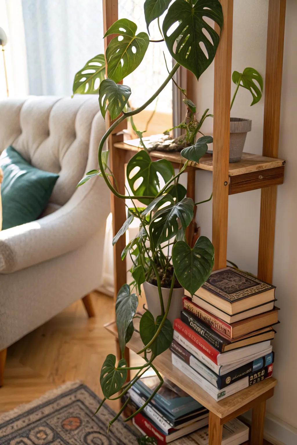 Merge greenery with your literary collection