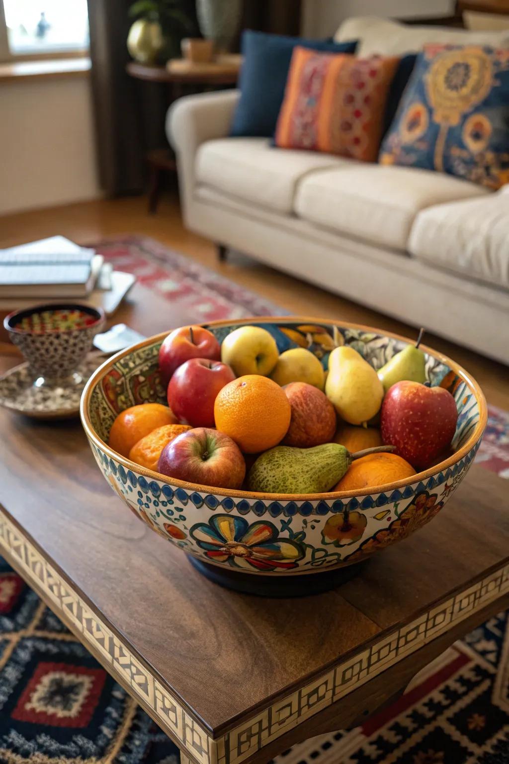 A centerpiece plate can be a stunning centerpiece on your coffee table.