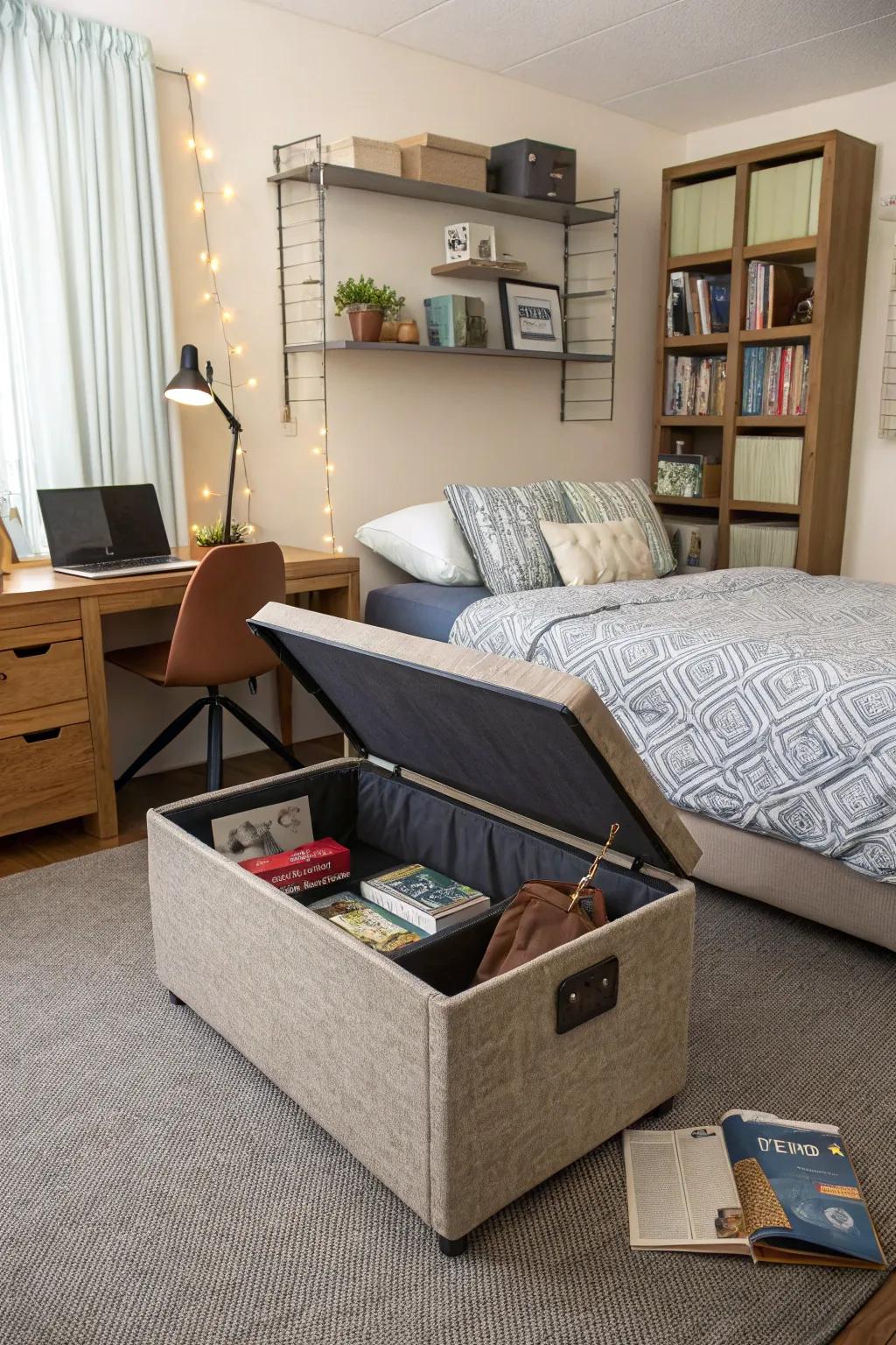 Multi-purpose furniture makes the most of functionality.