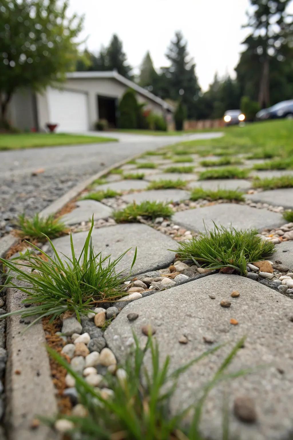 A water-friendly driveway design that mixes sustainability with style.
