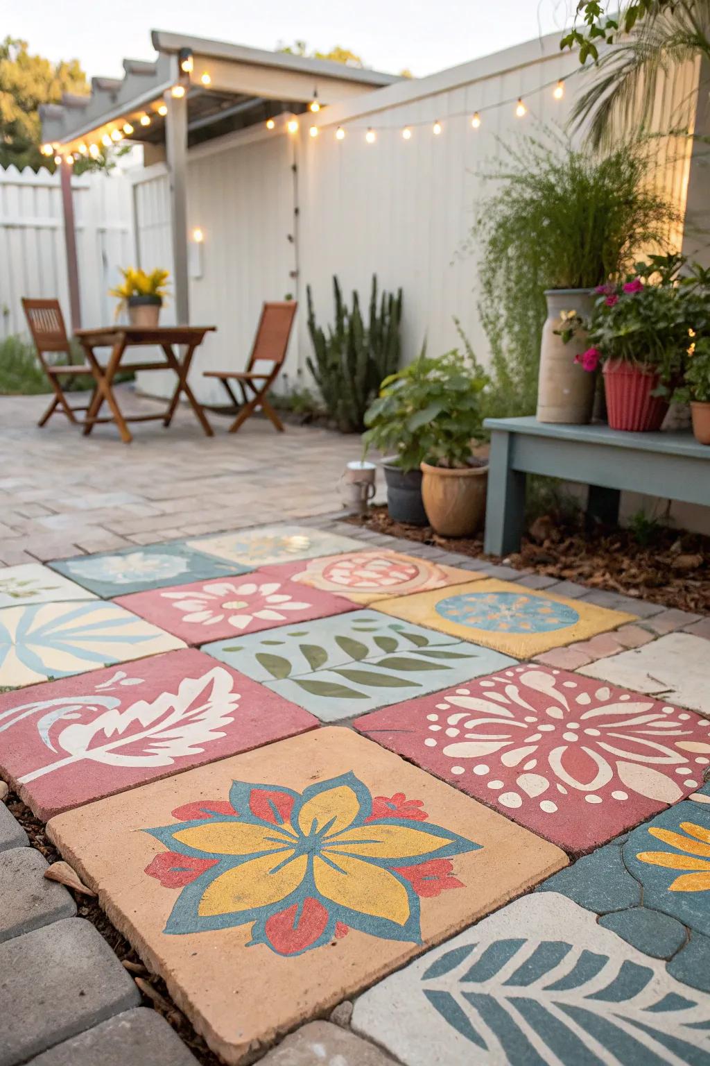 Enhance your design using painted pavers.