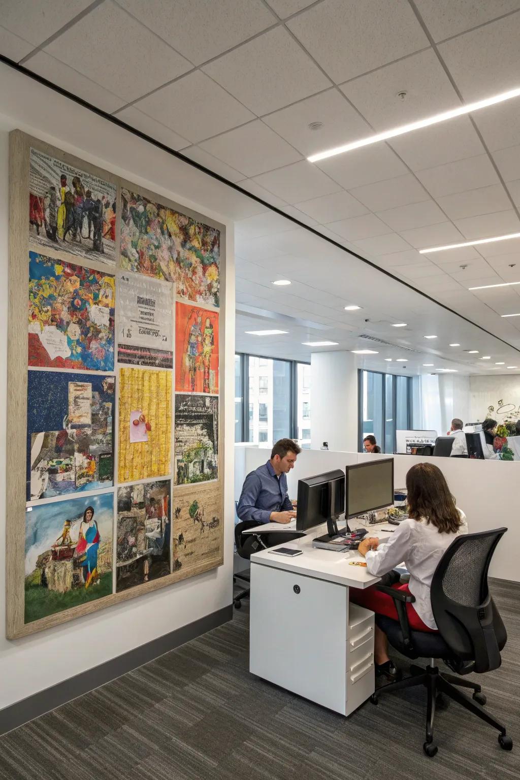 Custom art installations that individualize the office.
