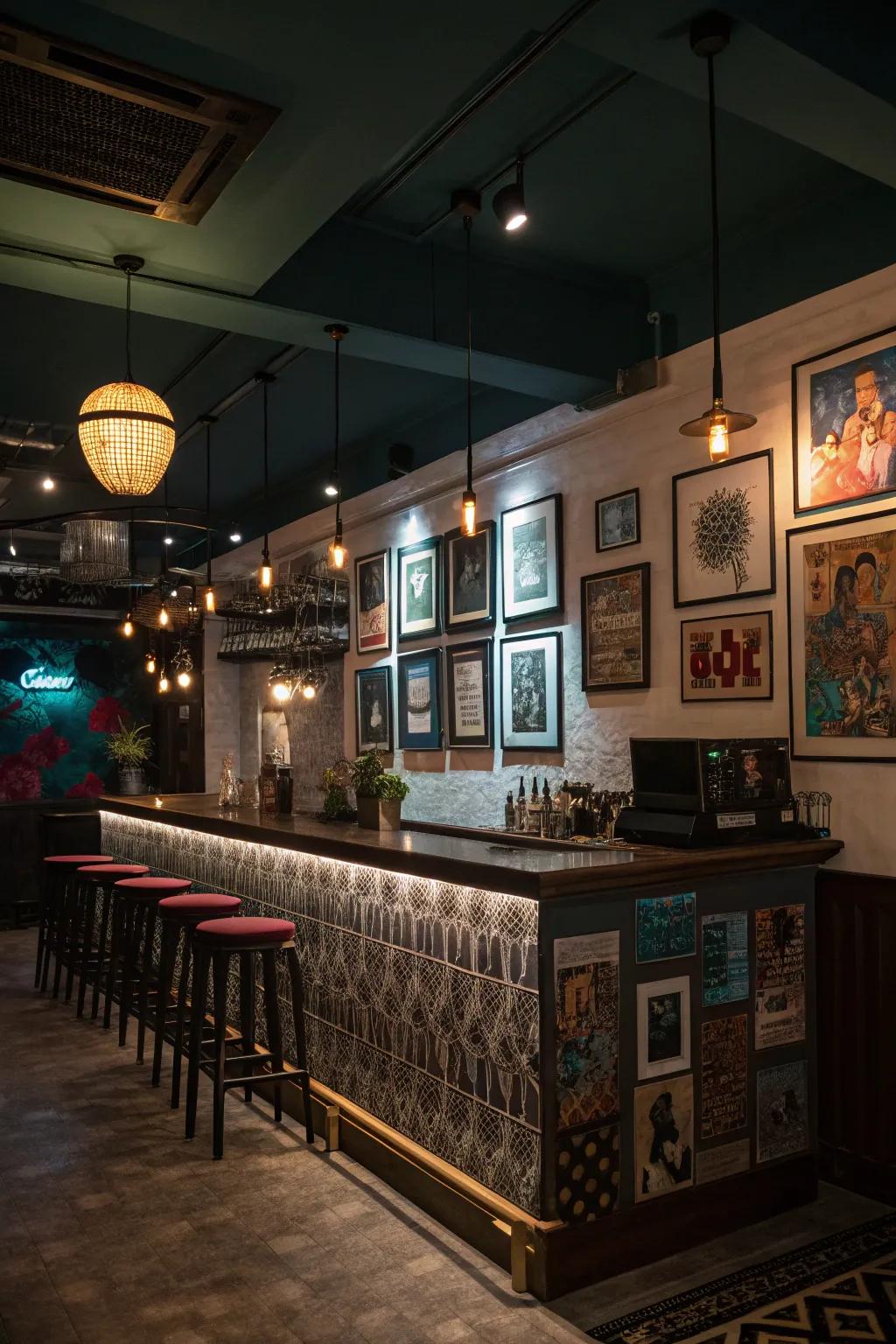 Artful accents personalize your bar space.