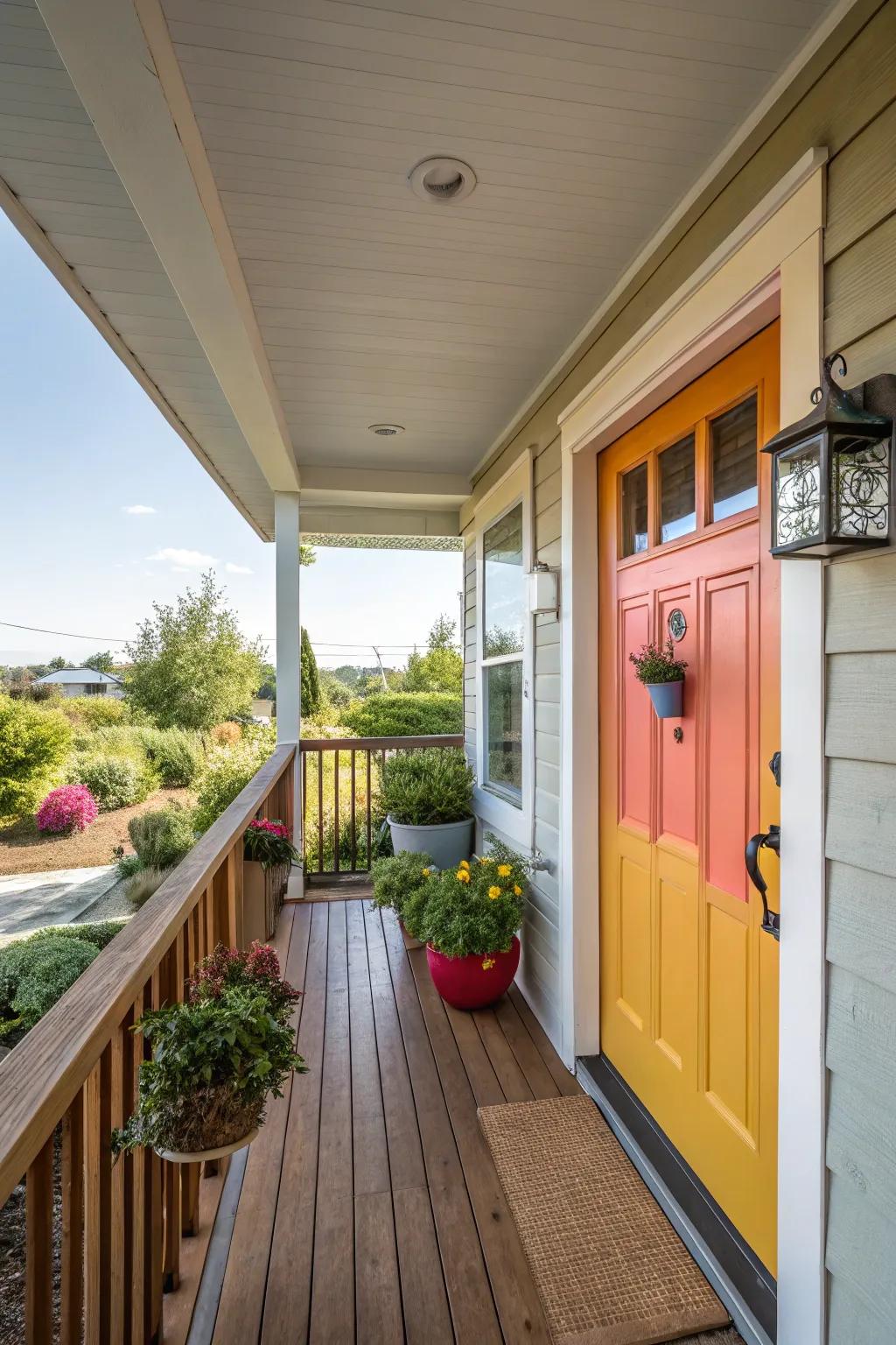 A splash of color adds vibrancy and personality to your porch.