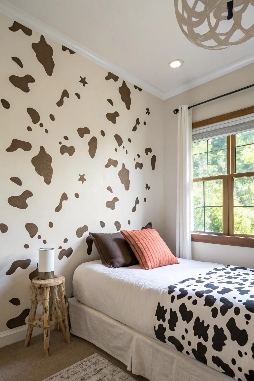 Farm animal pattern wall stickers offer an easy and stylish update.