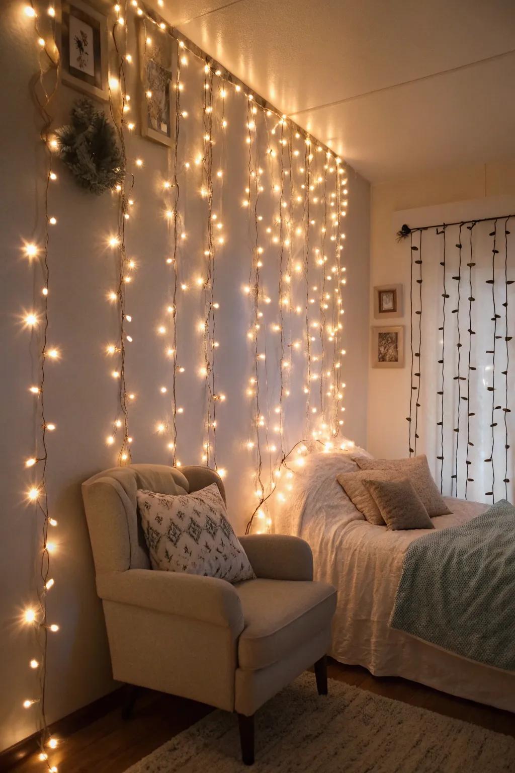 Wall decor that's built-with twinkle lights.