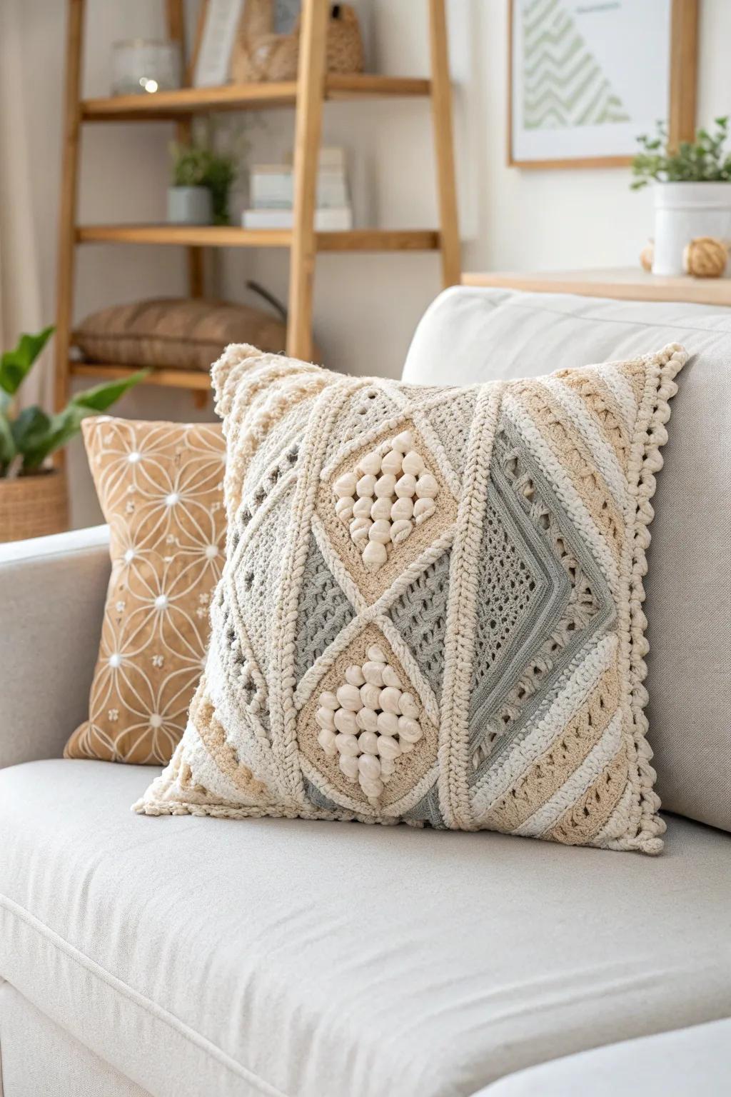 Transform your living space with the elegance of handmade crochet pillow covers.