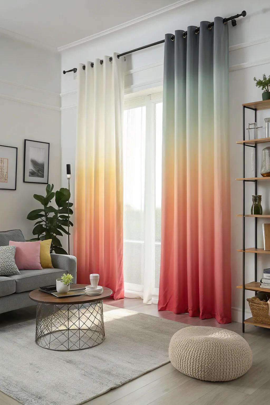 Fade drapes introduce a modern and artistic flair.