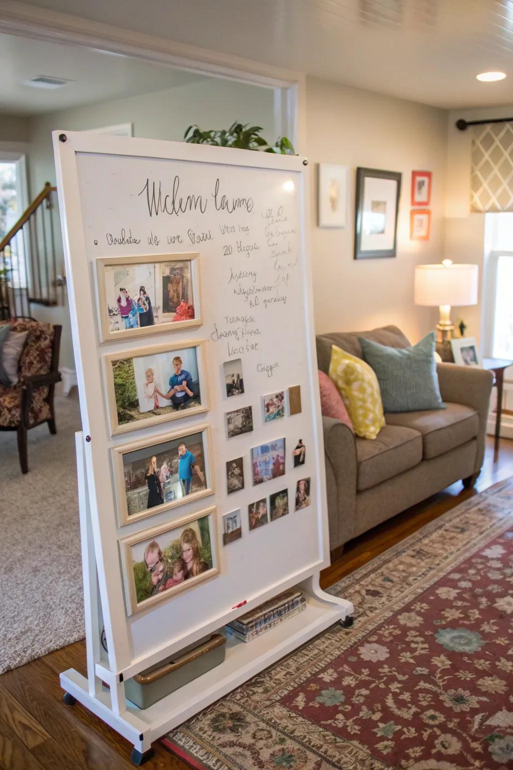 Add warmth by showing your photos.