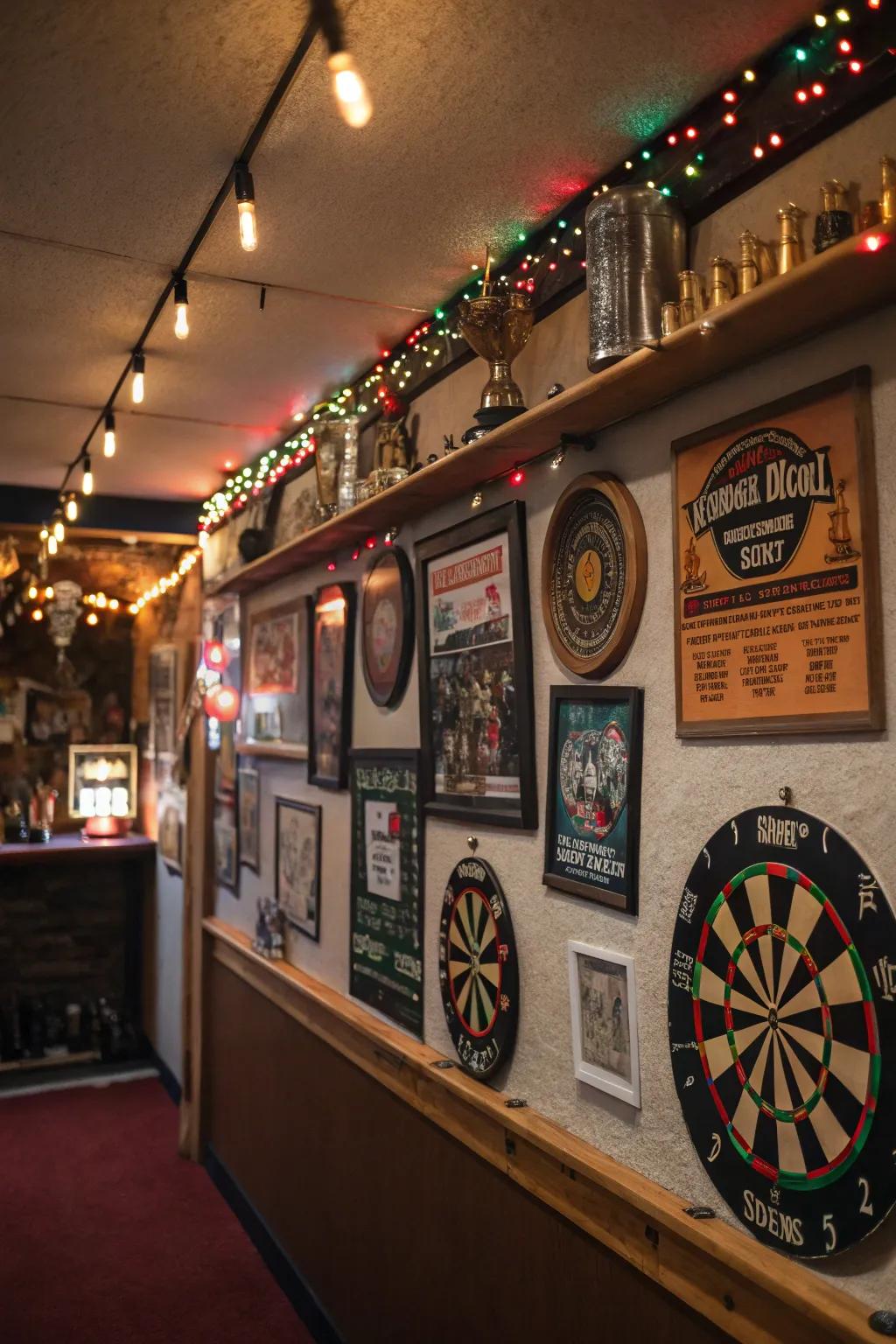 Themed decor enhances and personalizes your dart room.
