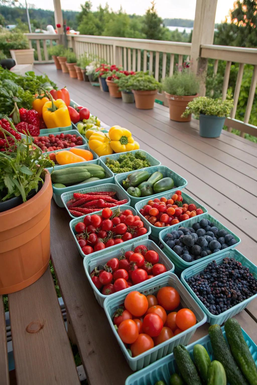 Eating fresh stuff at home from a garden is nice.
