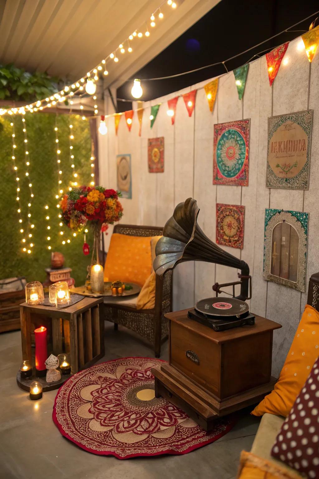 Nostalgic vintage items bringing personality to the booth.