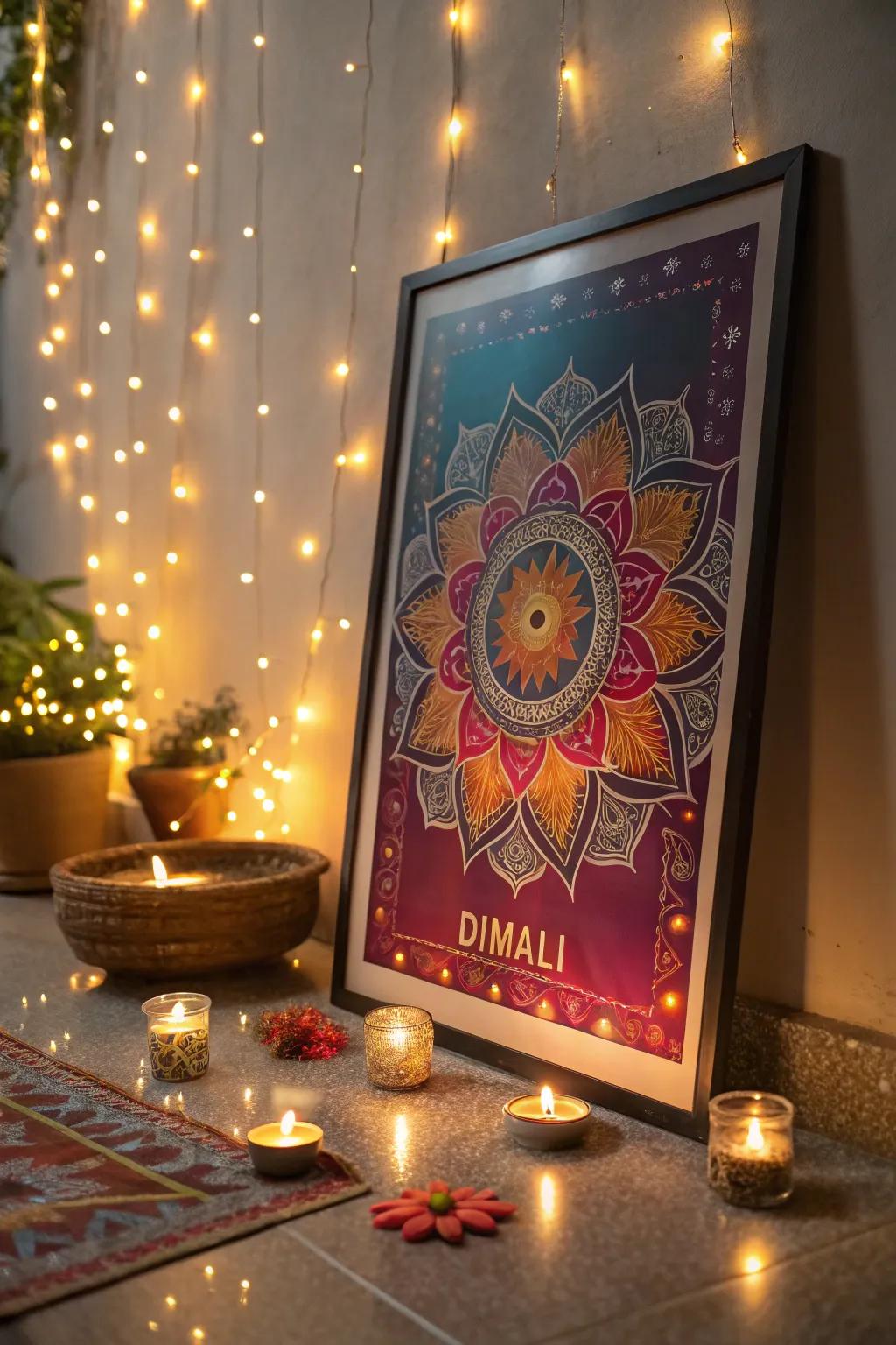 A magical shine Diwali poster with enchanting lighting.
