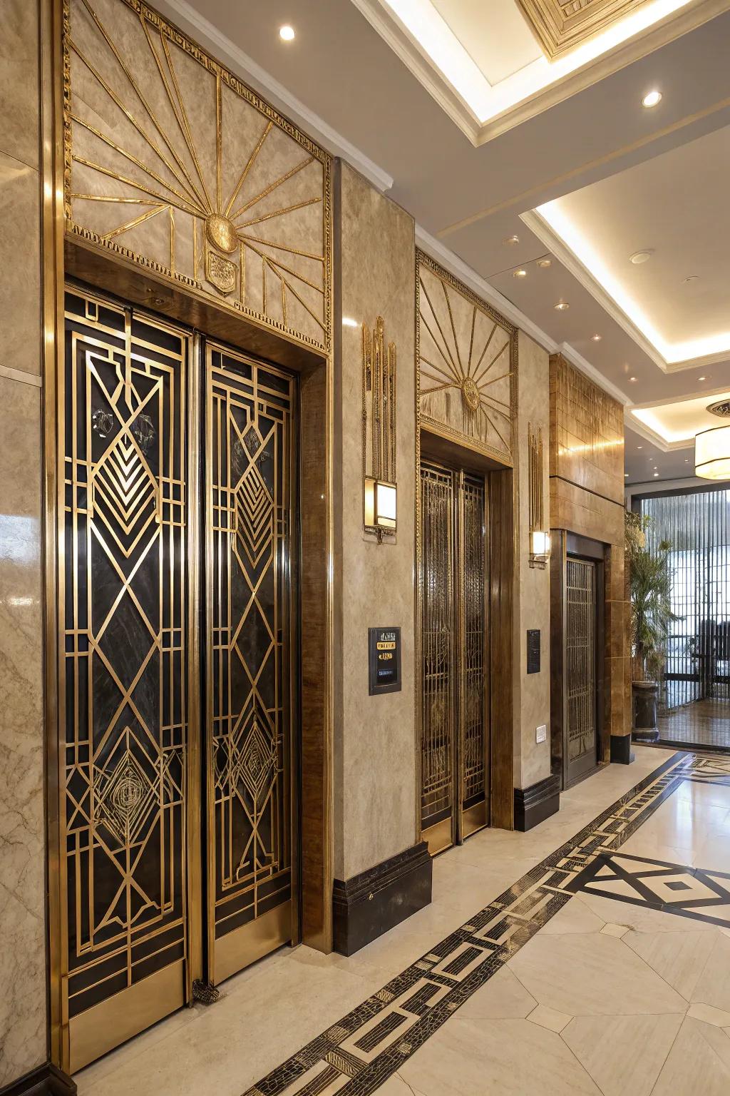Present elegance with Art Deco doors.