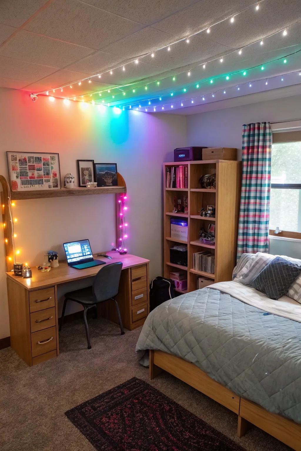 Custom LEDs offer a modern touch.