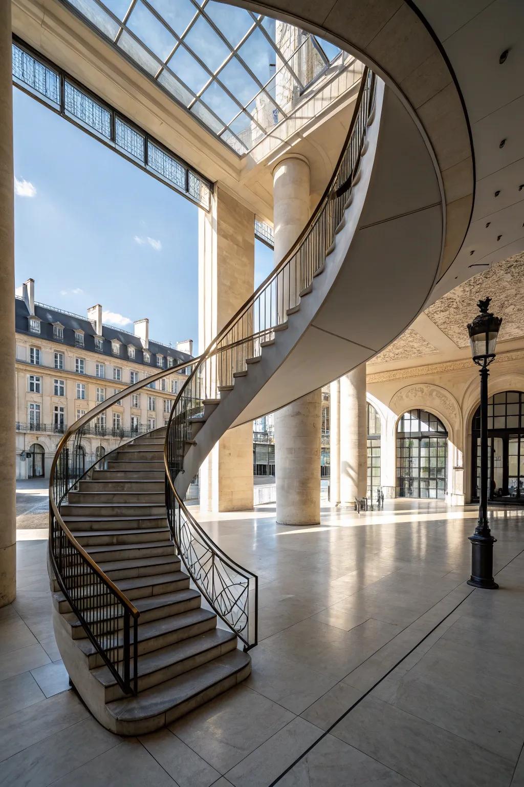 An structural staircase that's a work of art.