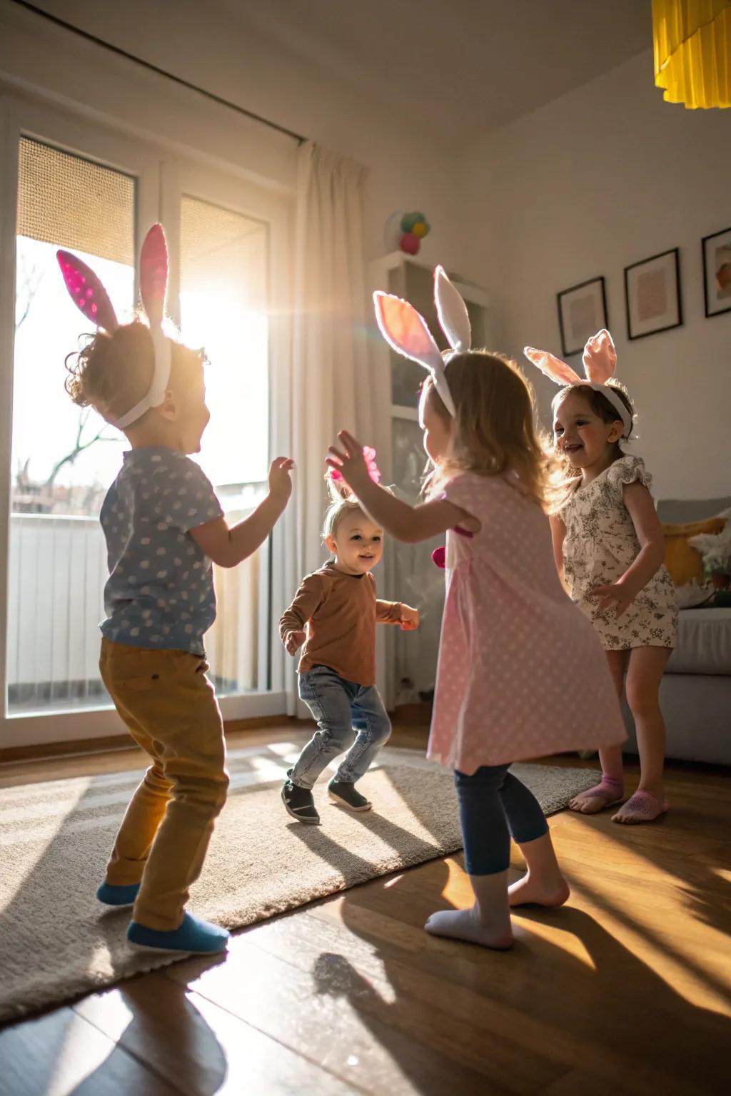 A spirited bunny hop boogie soiree for petite dancers.