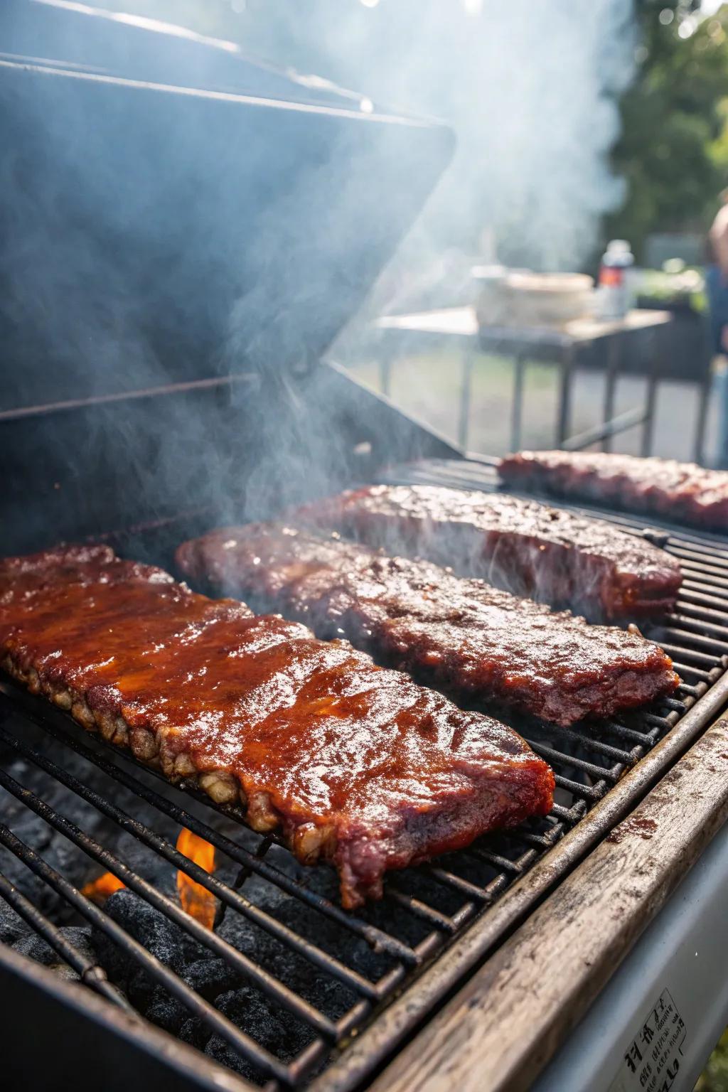 Tender BBQ ribs with a rich, smoky glaze.