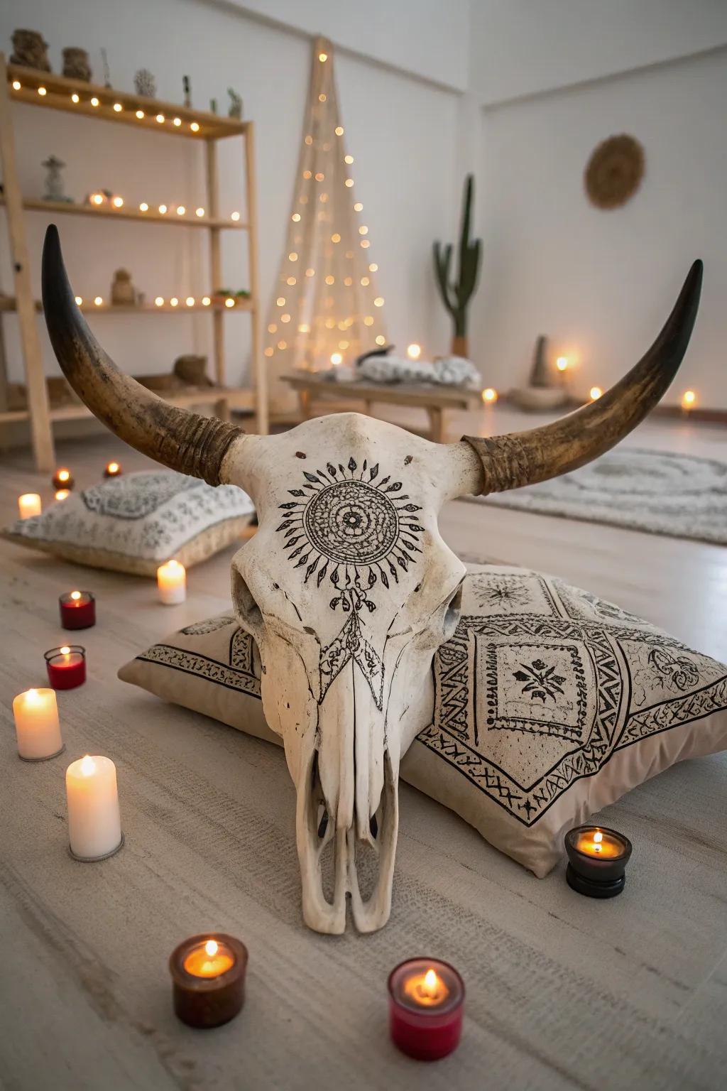 Mandala patterns add a spiritual touch to decor.