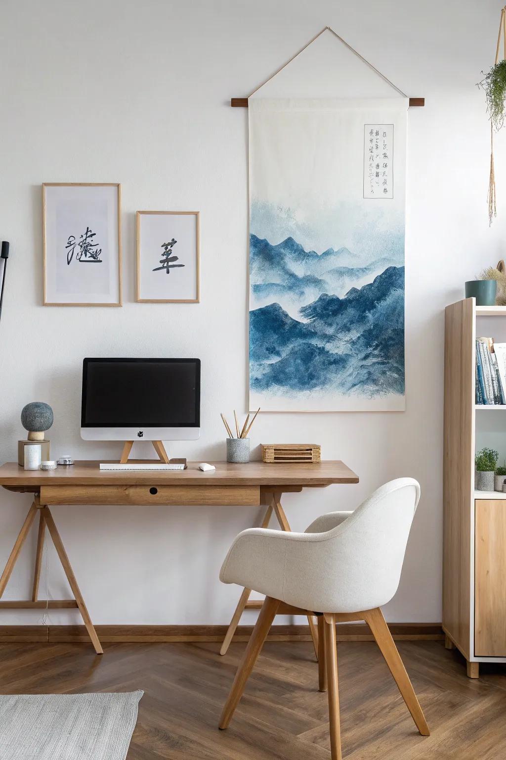 Monochromatic lettering is both striking and soothing.