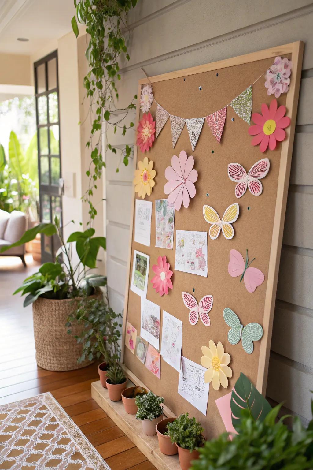 Permit your d&eacute;cor to bloom using a garden-themed board.