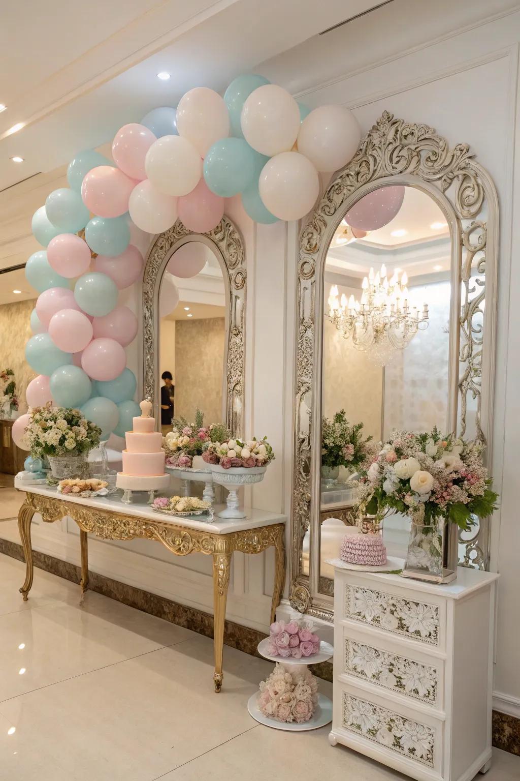 Elegant setup featuring mirrored aesthetic elements.