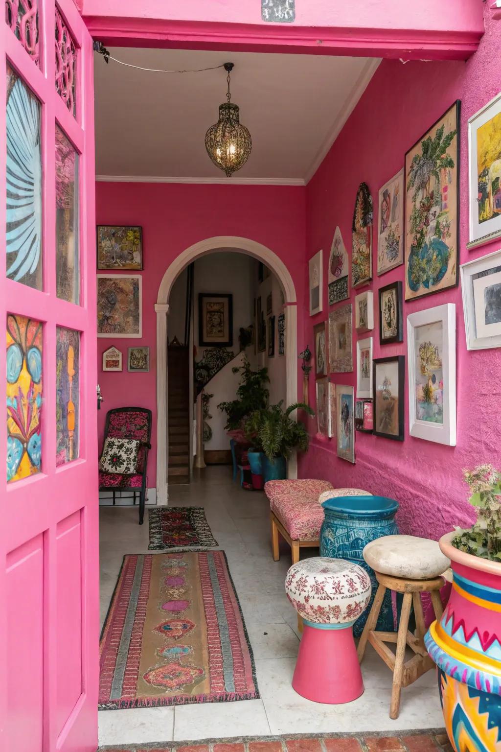 Make a bold statement with fuchsia hues.